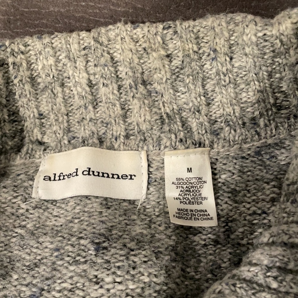 ALFRED DUNNER Gray Pattern Cardigan Size Medium - Picture 6 of 7